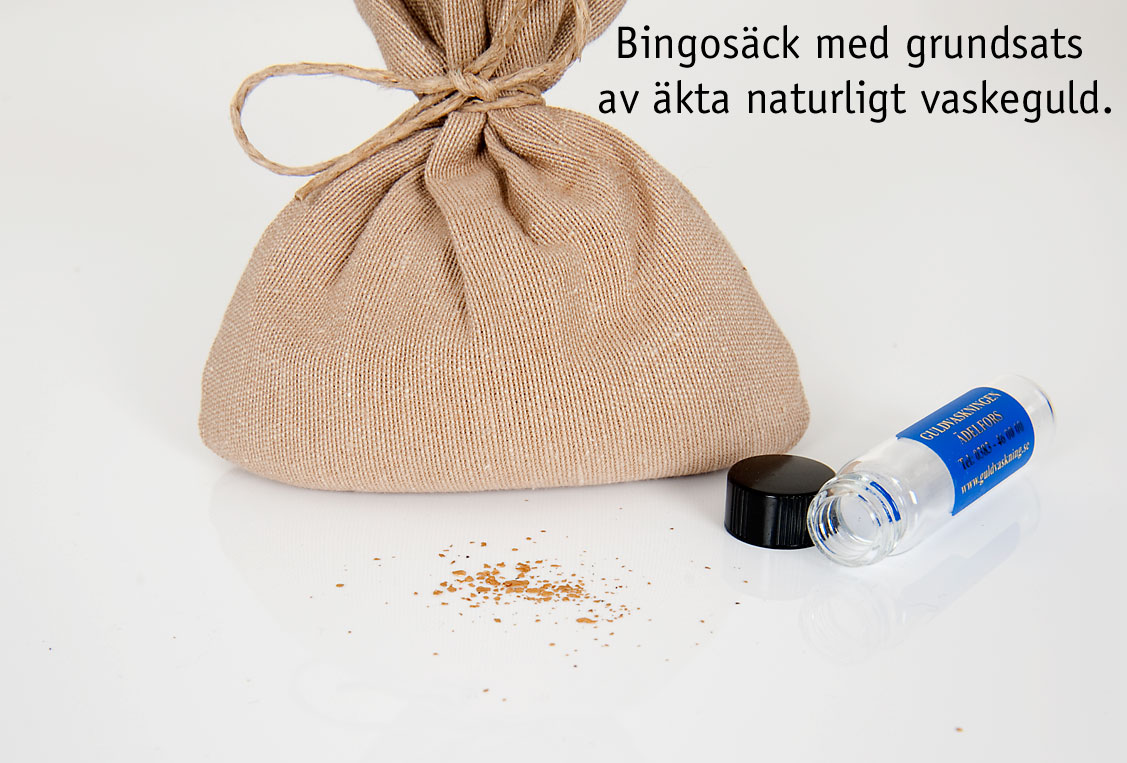 Bingosäck med äkta vaskeguld